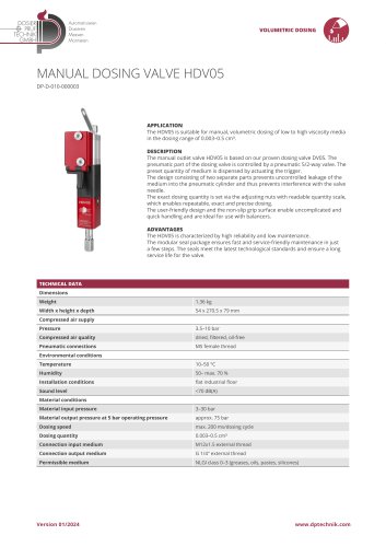 MANUAL DOSING VALVE HDV05