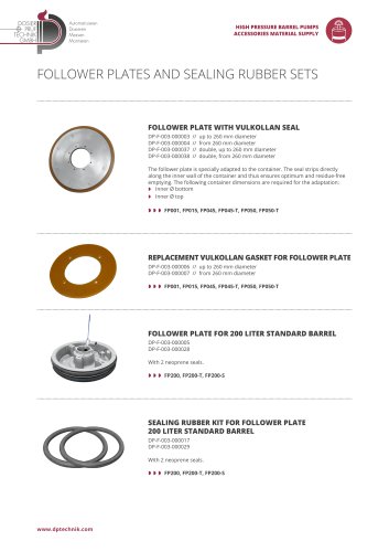 SEALING RUBBER KIT FOR FOLLOWER PLATE 200 LITER STANDARD BARREL