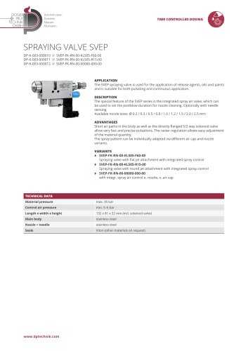 SPRAYING VALVE SVEP