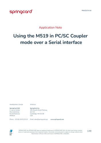 Using the M519 in PC/SC Coupler mode over a Serial interface