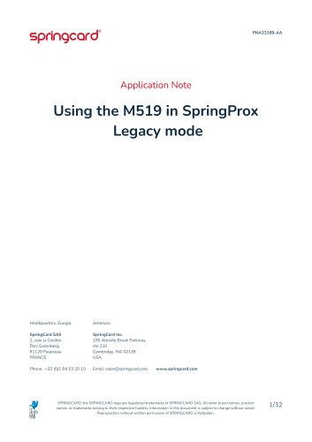 Using the M519 in SpringProx  Legacy mode