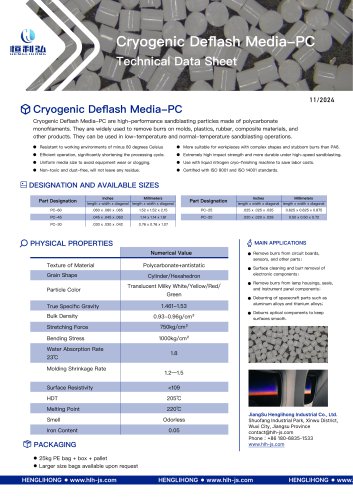 Cryogenic Polycarbonate Deflashing Media