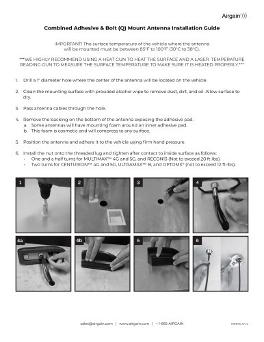 Combined Adhesive & Bolt (Q) Mount Antenna Installation Guide