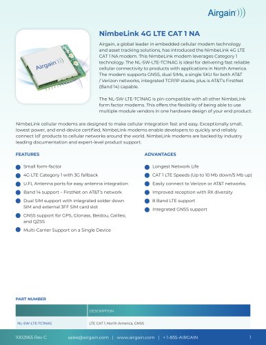 NimbeLink 4G LTE CAT 1 NA
