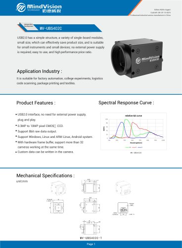 USB2.0 Industrial Camera High-Resolution Imaging System  MV-UBS402C