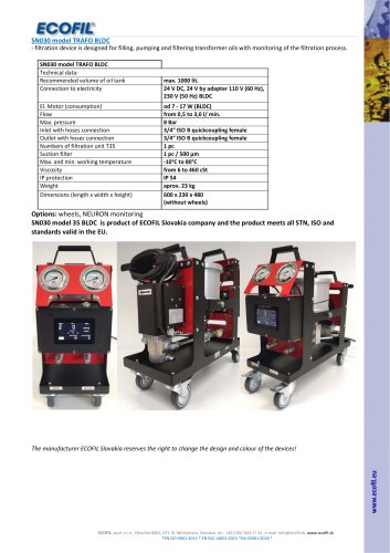 SN030 model TRAFO BLDC
