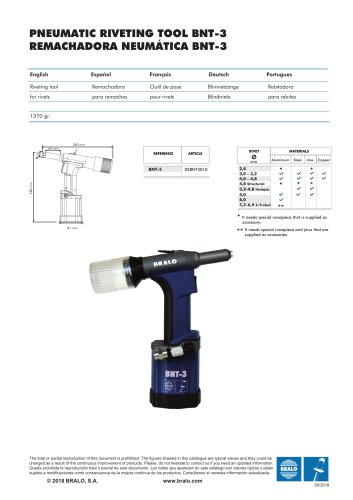 PNEUMATIC RIVETING TOOL BNT-3