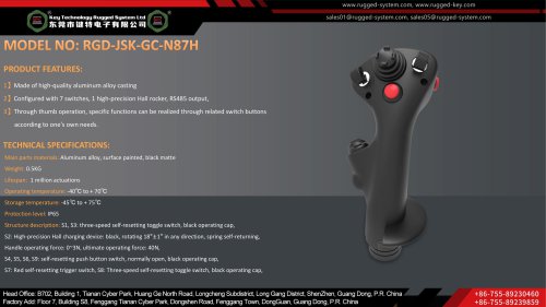 Key Technology Joysticks RGD-JSK-GC-N87H