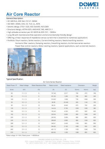 Air Core Reactor