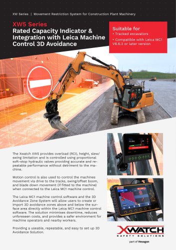 XW5 Series  Rated Capacity Indicator &  Integration with Leica Machine  Control 3D Avoidance