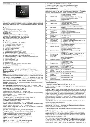 Breeze BC105W-4D Datasheet