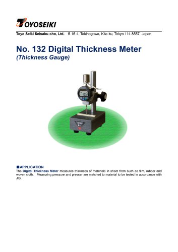 No. 132 Digital Thickness Meter (Thickness Gauge)