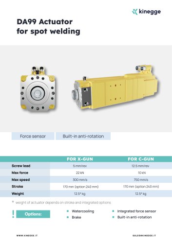 DA99 Actuator for spot welding