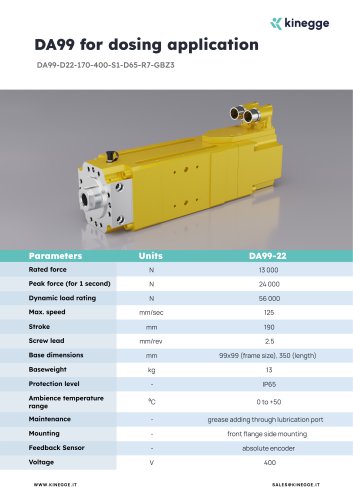 DA99 for dosing application
