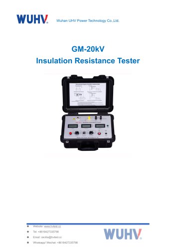 GM-20kV High Voltage Digital Megohm Meter-Catalog