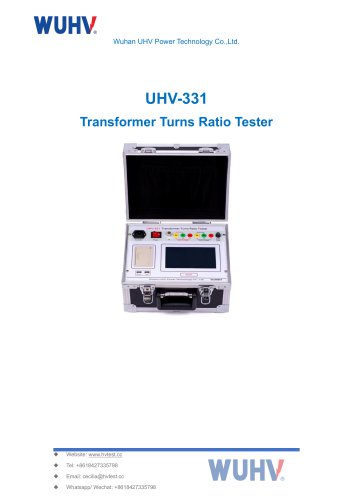 UHV-331 Transformer Turns Ratio Tester -Catalog