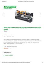 Lathe 560x2000 mm with digital readout and variable speed
