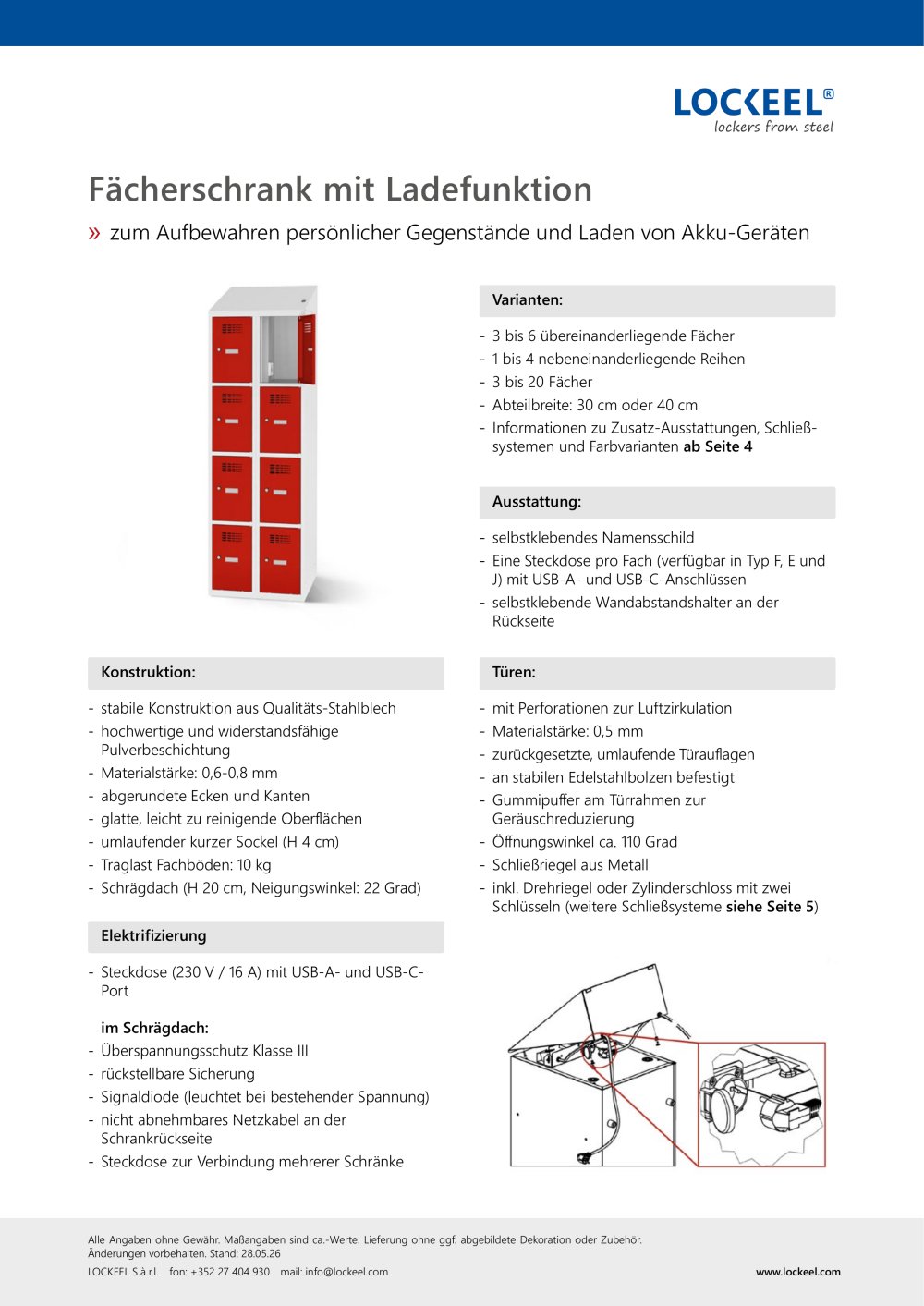 F&auml;cherschrank mit Ladefunktion - LOCKEEL s.&agrave; r.l.