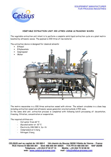 Industrial extraction unit 200litres Ultrasonic Waves boosted