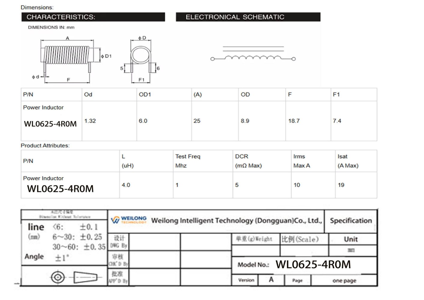 WL0625 Efficiency Ferrite Core Inductor - Weilong Intelligent Technology (Dongguan) Co., Ltd.
