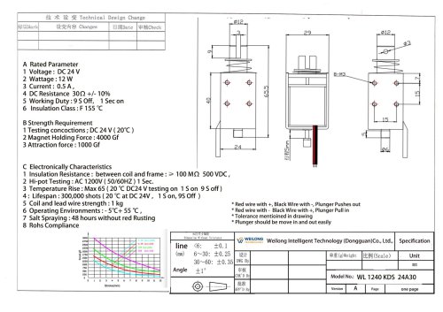 WL1240 Latching Solenoid Actuator Industrial Application