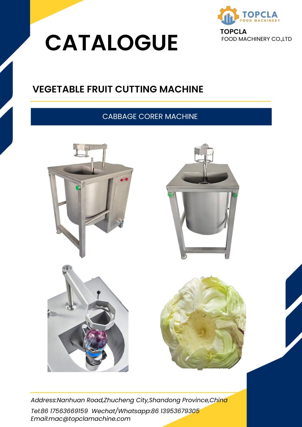 CABBAGE CORER MACHINE - TOPCLA FOOD MACHINERY CO., LTD