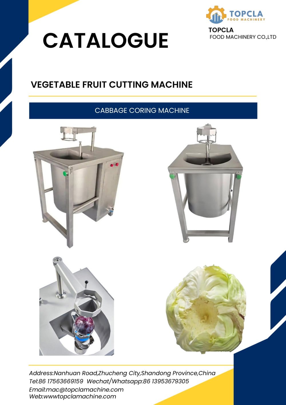CABBAGE CORING MACHINE - TOPCLA FOOD MACHINERY CO., LTD