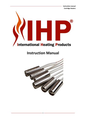 Instruction manual Cartridge Heaters