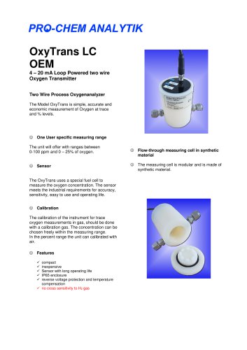 Product data sheet OxyTrans LC-KF