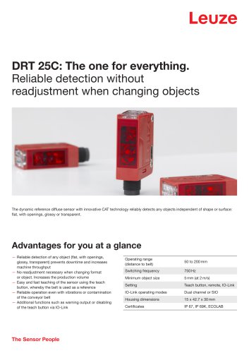 DRT 25C Dynamic reference diffuse sensor