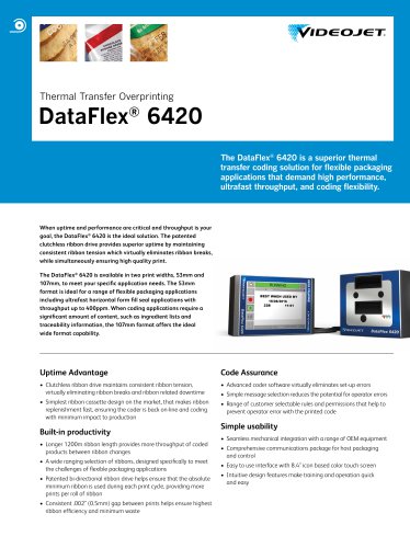 Thermal Transfer Overprinting DataFlex ® 6420 The DataFlex ®