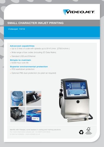 Videojet 1510 Datasheet