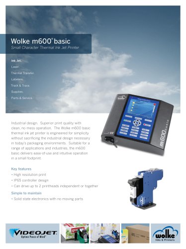 Wolke m600 basic Small Character Thermal Ink Jet Printer