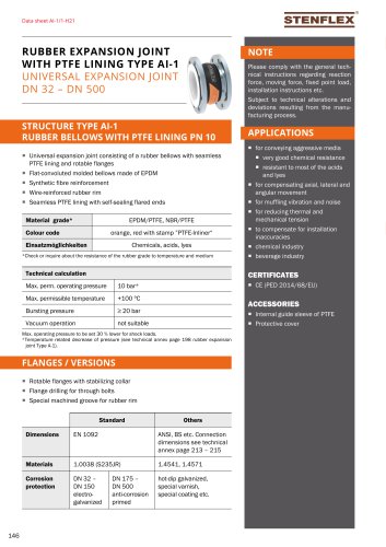 RUBBER EXPANSION JOINT TYPE AI-1