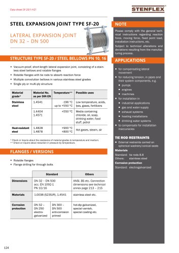 STEEL EXPANSION JOINT TYPE SF-20