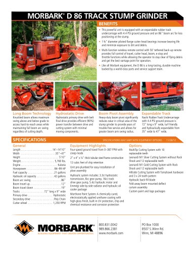 D86 track stump grinder