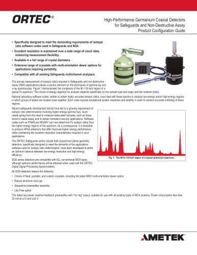 SGD-GEM Safeguards Radiation Detectors