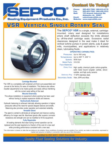 VSR Vertical Single Rotary Seal