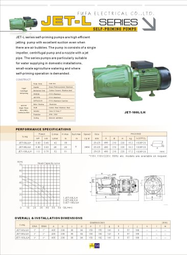 JET-L series self-priming pumps