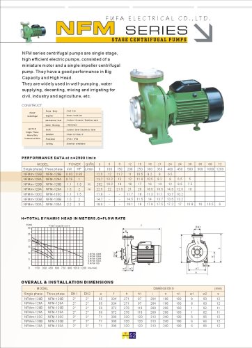 NFM series stage centrifugal pumps