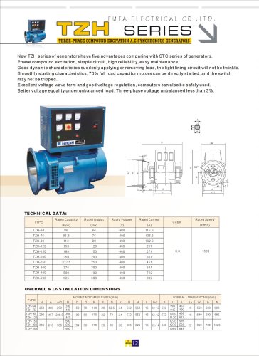 TZH series three-phase compound excitation A.C.Synchronous generators