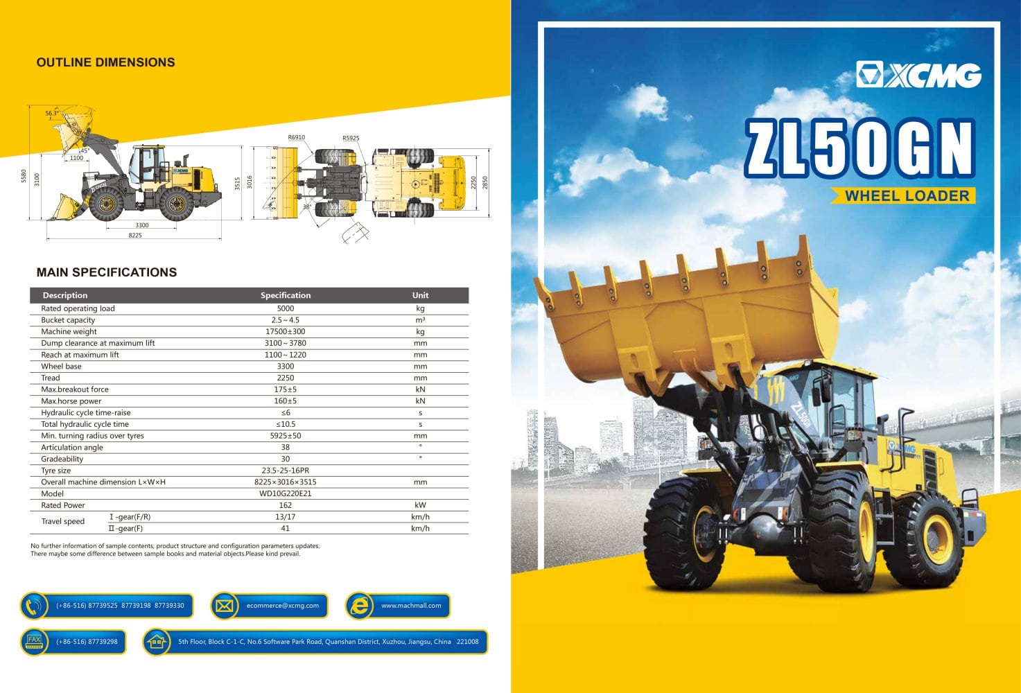 XCMG 5Ton Wheel loader ZL50GN construction - XCMG