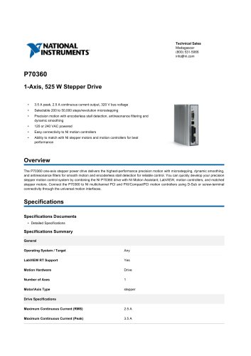 P70360 1-Axis, 525 W Stepper Drive