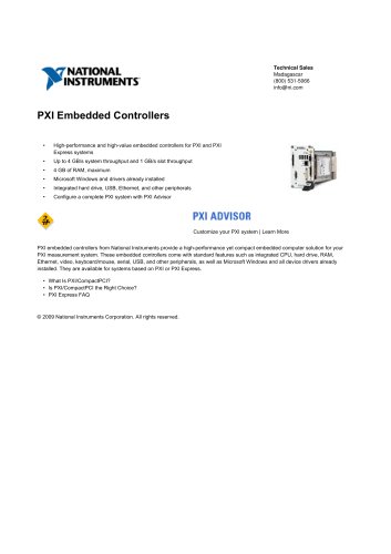 PXI Embedded Controllers