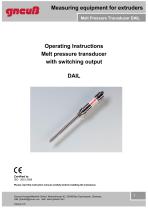 Operating Instructions Melt pressure transducer with switching output