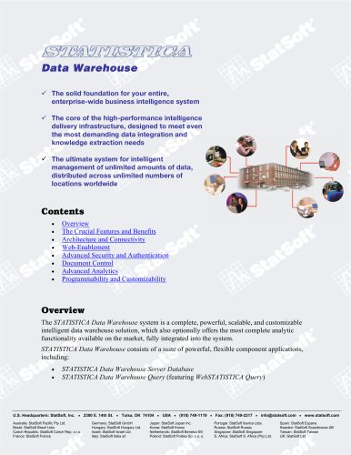 STATISTICA Data Warehouse