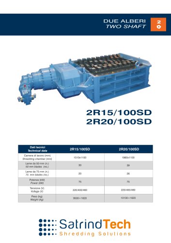 TWO SHAFT-SHREDDER-2R 100HP-SD SERIES-SATRINDTECH SRL