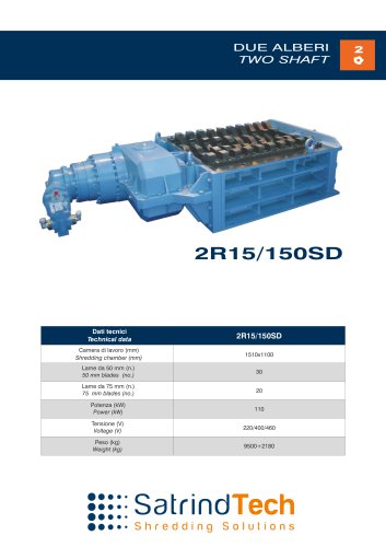 TWO SHAFT-SHREDDER-2R 150HP-SD SERIES-SATRINDTECH SRL