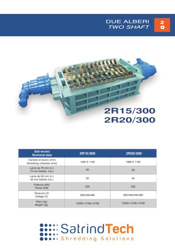 TWO SHAFT-SHREDDER-2R 300HP SERIES-SATRINDTECH SRL