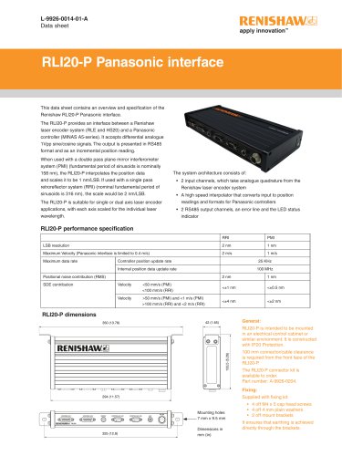 Data sheet: RLI20-P Panasonic interface